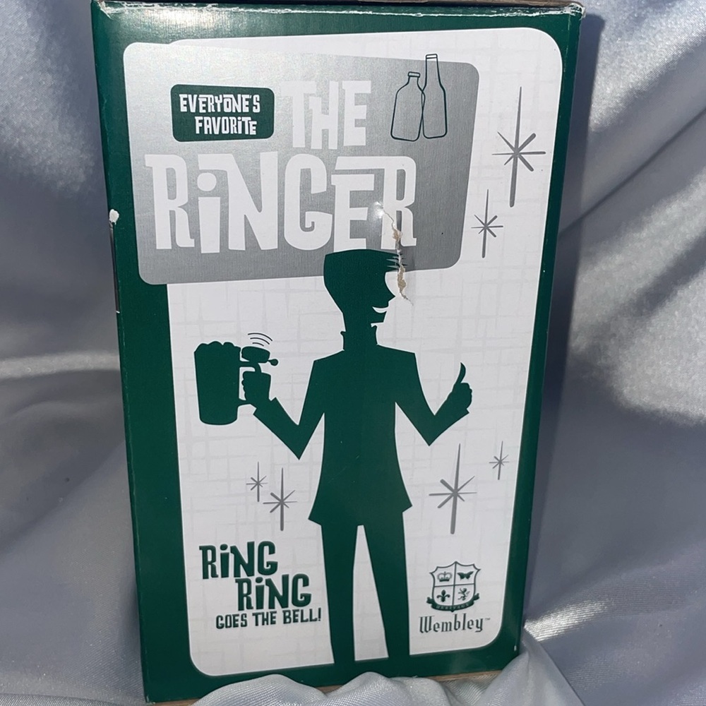 The Ringer 20oz Beer Mug w/Bell Black & Red Wembley Gag Gift Exchange New in Box - Picture 7 of 7
